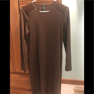 LRL brown long sleeve dress size M